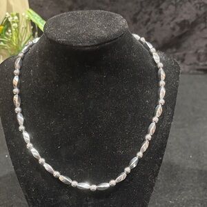 Women’s Handmade Elegant Magnetic Silver Beaded Necklace #145